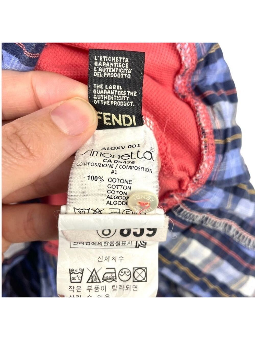 FENDI Pink And Blue Check FF Polo Dress Size 10 - Picture 10 of 10